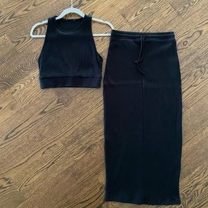 Zara two piece crop skirt set